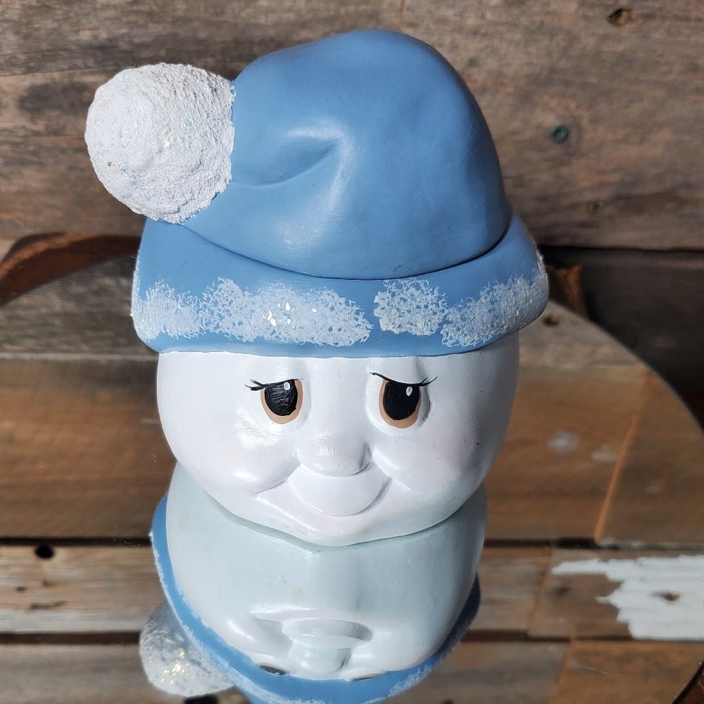 Snowman Head Candy Dish - Snowball - Trinket - Candy Dish